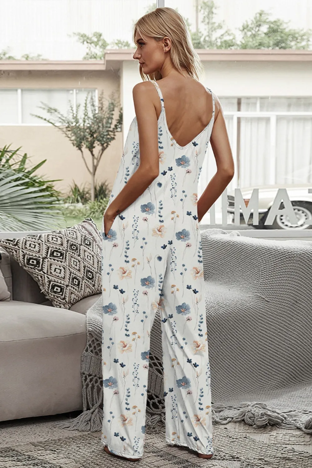 Printed Spaghetti Strap Jumpsuit sold by Charming Charlie product image thumbnail 2