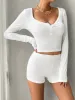 Scoop Neck Long Sleeve Top and Shorts Set sold by Charming Charlie