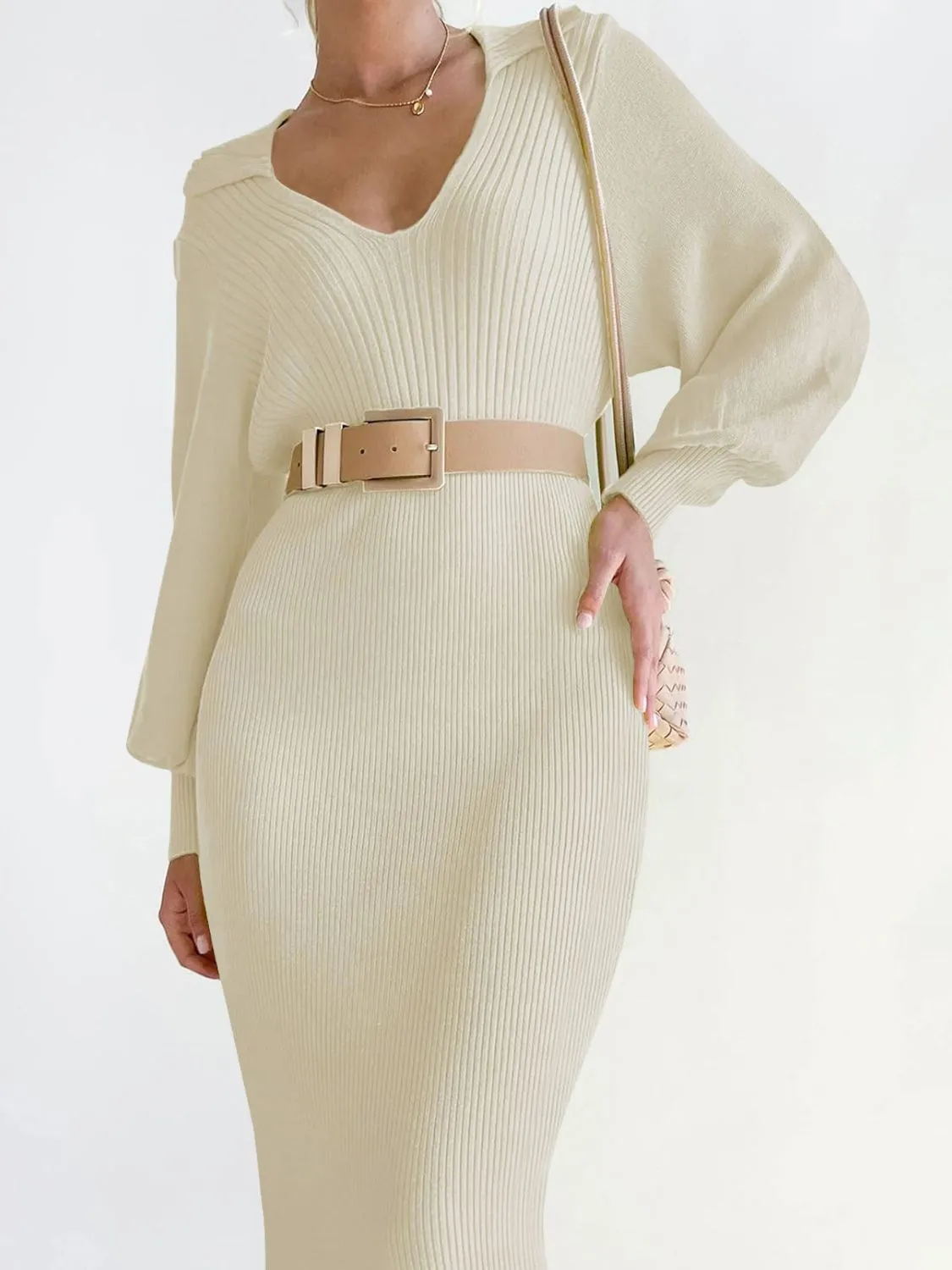 Tied Long Sleeve Wrap Sweater Dress sold by Charming Charlie product image thumbnail 5