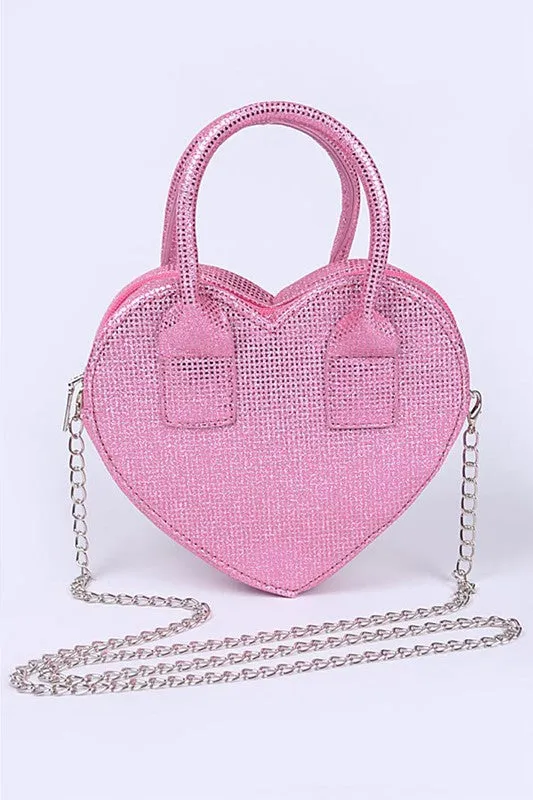 Glitter Top Handle Heart Shape Swing Bag sold by Charming Charlie product image thumbnail 3