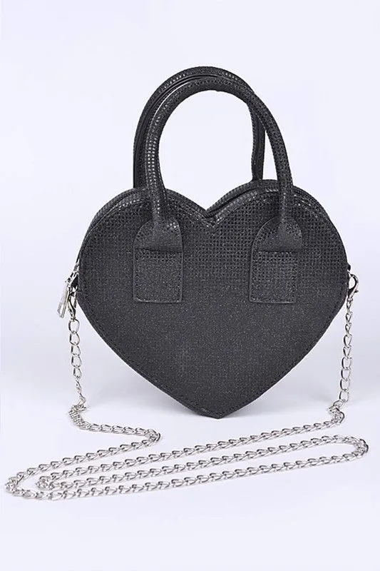 Glitter Top Handle Heart Shape Swing Bag sold by Charming Charlie product image thumbnail 2