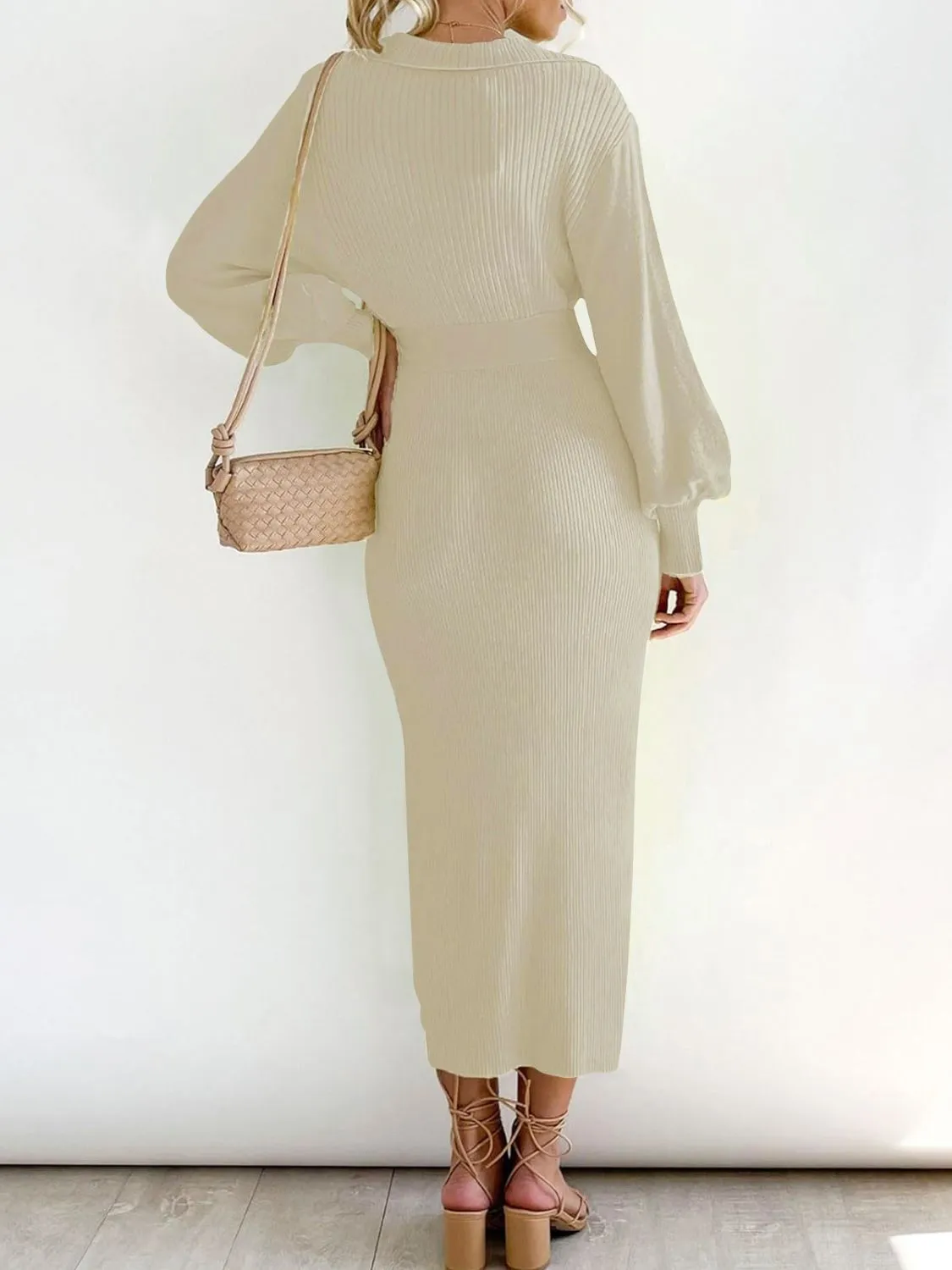 Tied Long Sleeve Wrap Sweater Dress sold by Charming Charlie product image thumbnail 4
