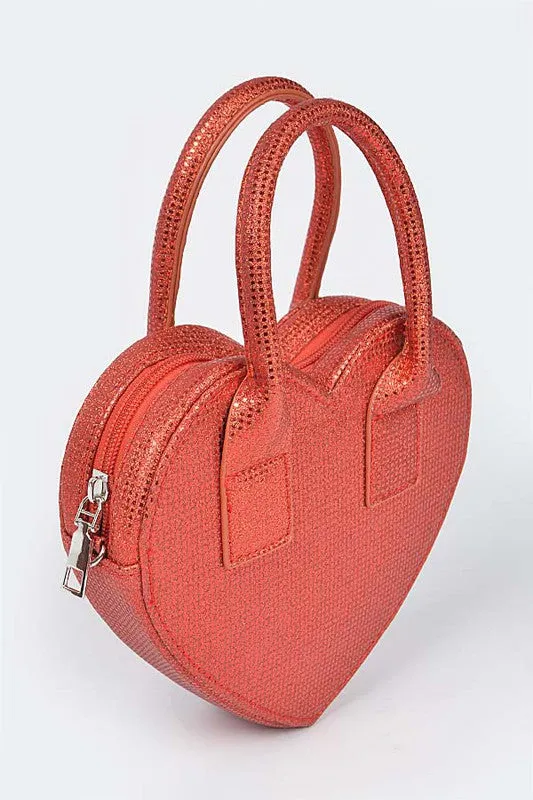 Glitter Top Handle Heart Shape Swing Bag sold by Charming Charlie product image thumbnail 5