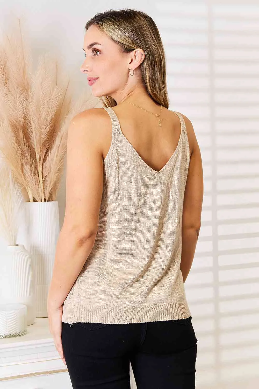 Basic Bae Openwork Scoop Neck Knit Tank Top sold by Charming Charlie product image thumbnail 2