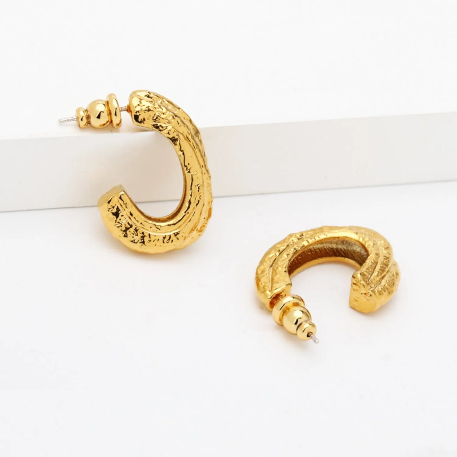 Gold-Plated C-Hoop Earrings sold by Charming Charlie product image thumbnail 3