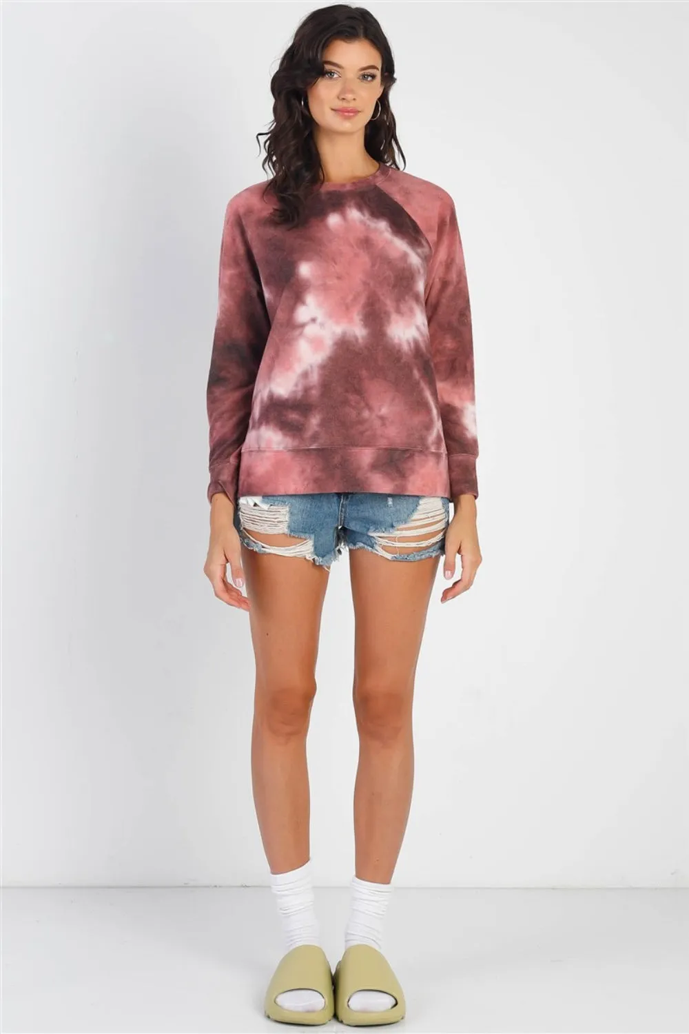 Cherish Apparel Tie-Dye Round Neck Long Sleeve Sweatshirt sold by Charming Charlie product image thumbnail 3