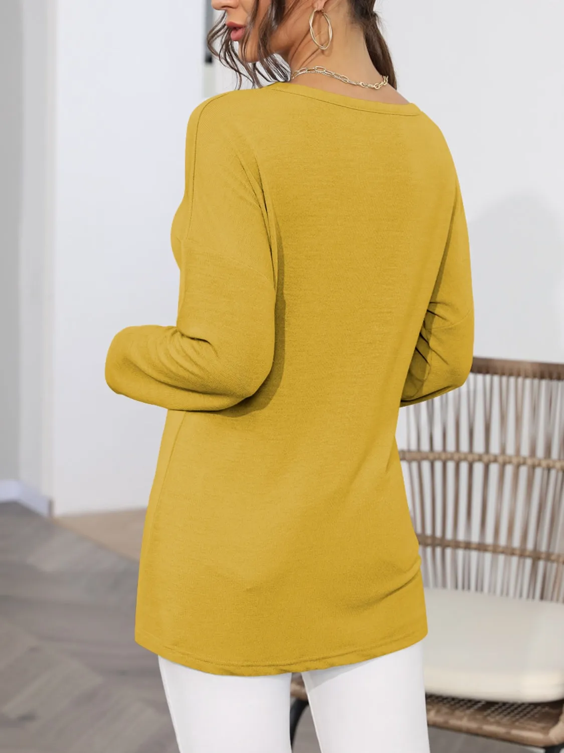 Notched Long Sleeve T-Shirt sold by Charming Charlie product image thumbnail 2
