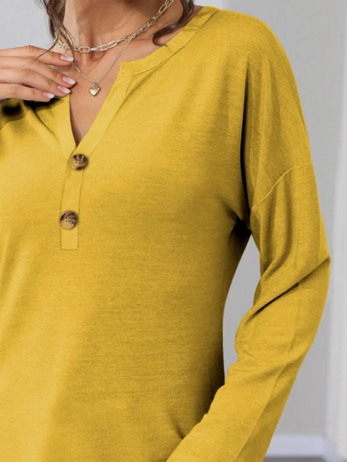 Notched Long Sleeve T-Shirt sold by Charming Charlie product image thumbnail 3