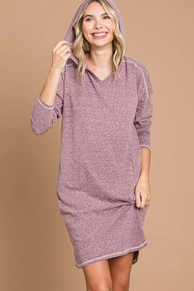 Culture Code Full Size Hooded Long Sleeve Sweater Dress sold by Charming Charlie