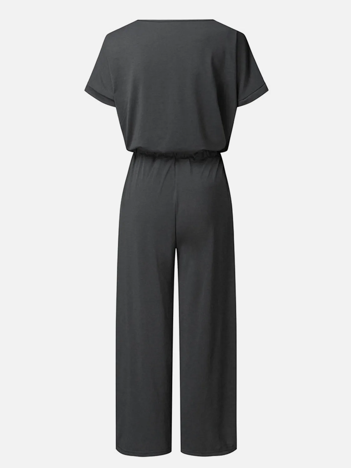 V-Neck Short Sleeve Jumpsuit sold by Charming Charlie product image thumbnail 5