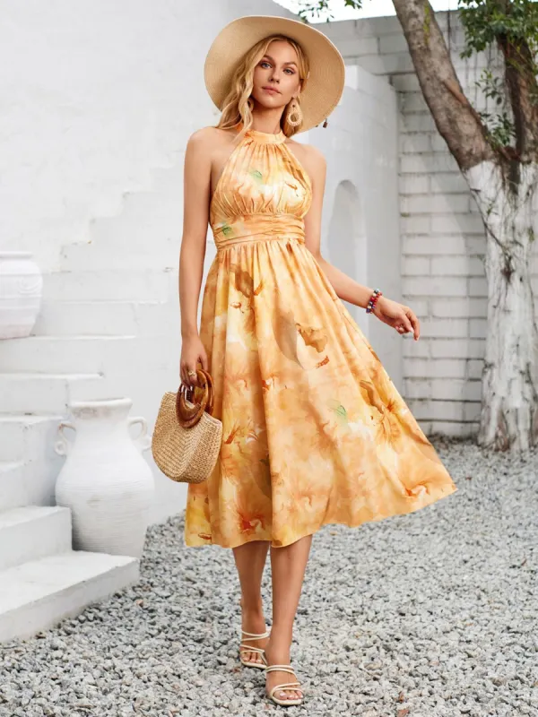 Swiss Dot Grecian Neck Midi Dress sold by Charming Charlie