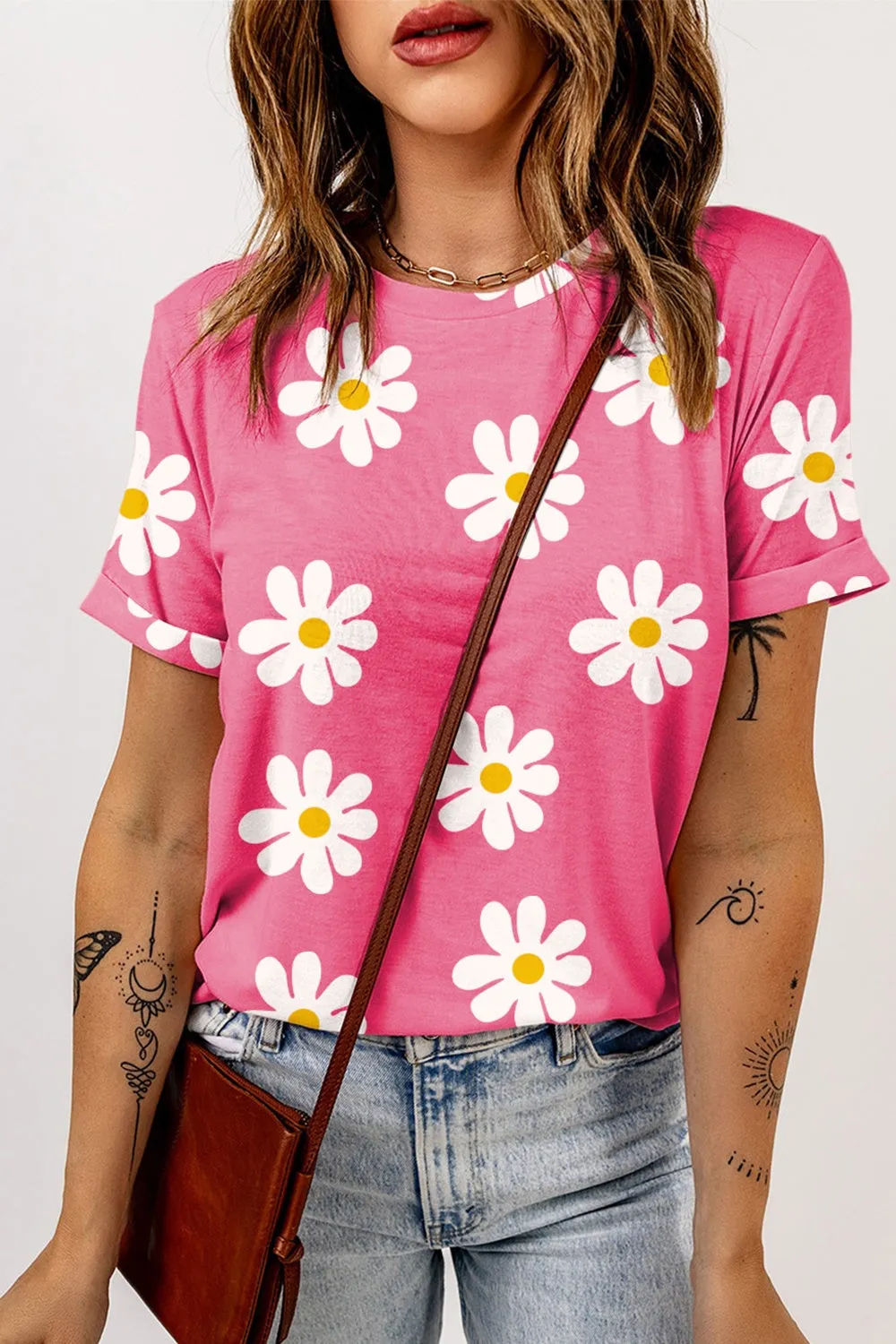 Printed Round Neck Short Sleeve T-Shirt sold by Charming Charlie product image thumbnail 2