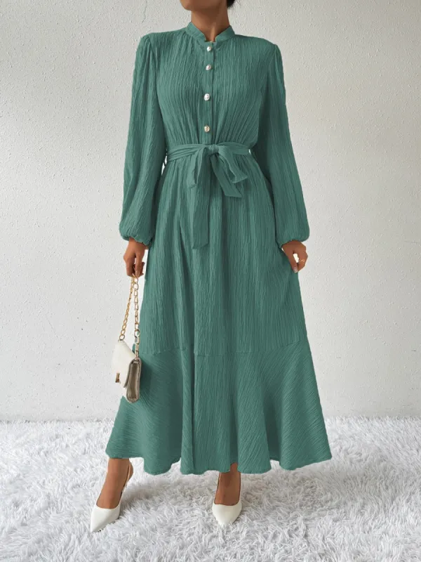 Tie Waist Long Sleeve Dress sold by Charming Charlie