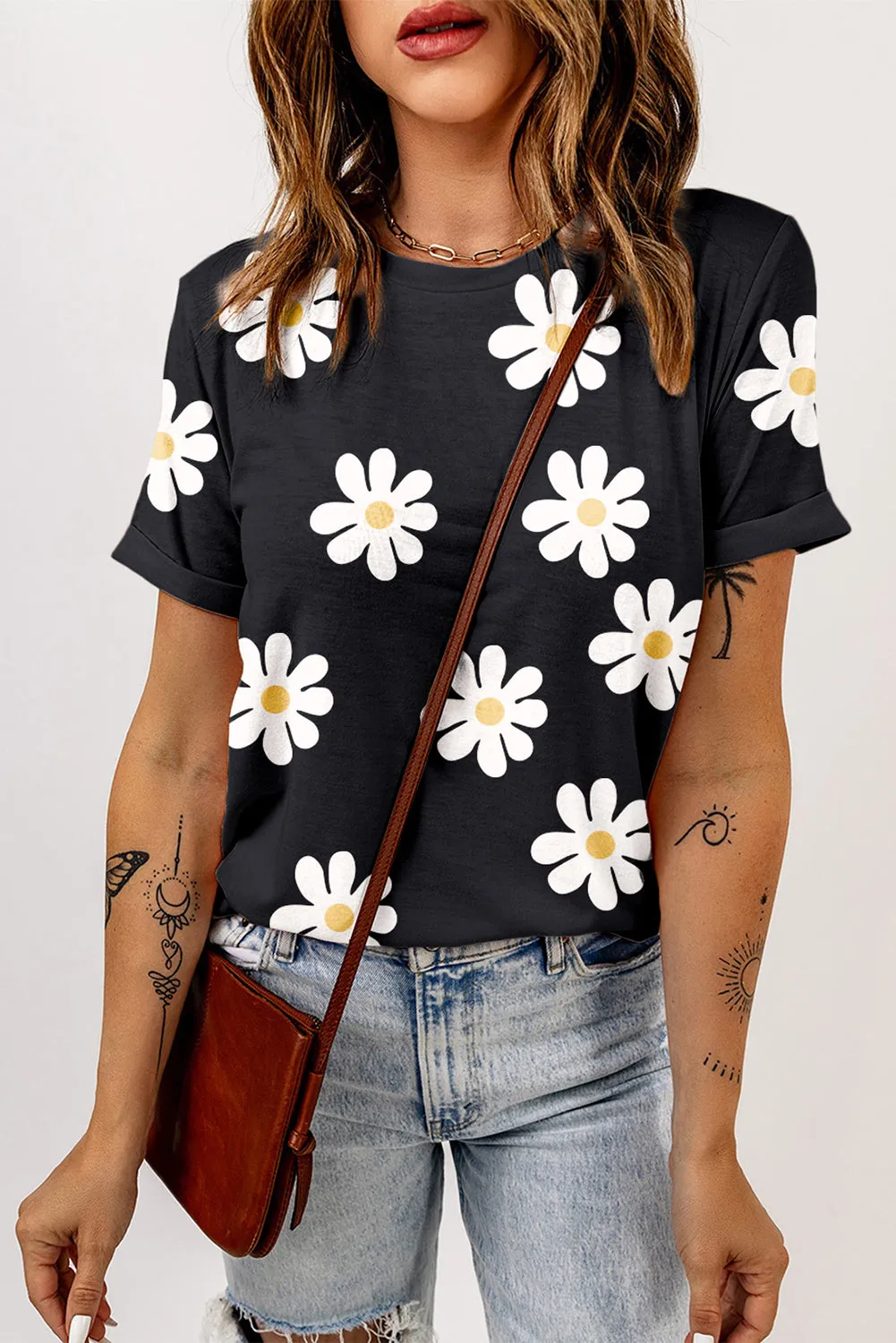 Printed Round Neck Short Sleeve T-Shirt sold by Charming Charlie product image thumbnail 5