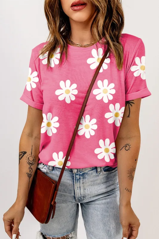 Printed Round Neck Short Sleeve T-Shirt sold by Charming Charlie