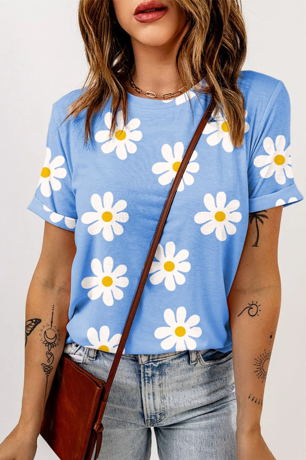 Printed Round Neck Short Sleeve T-Shirt sold by Charming Charlie product image thumbnail 4