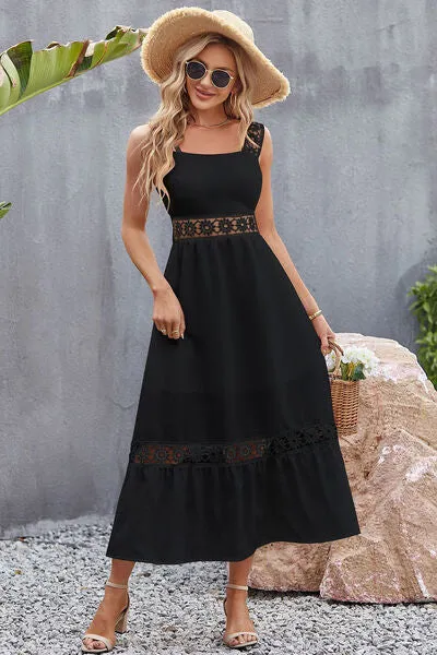 Flower Crochet Wide Strap Midi Dress sold by Charming Charlie product image thumbnail 4
