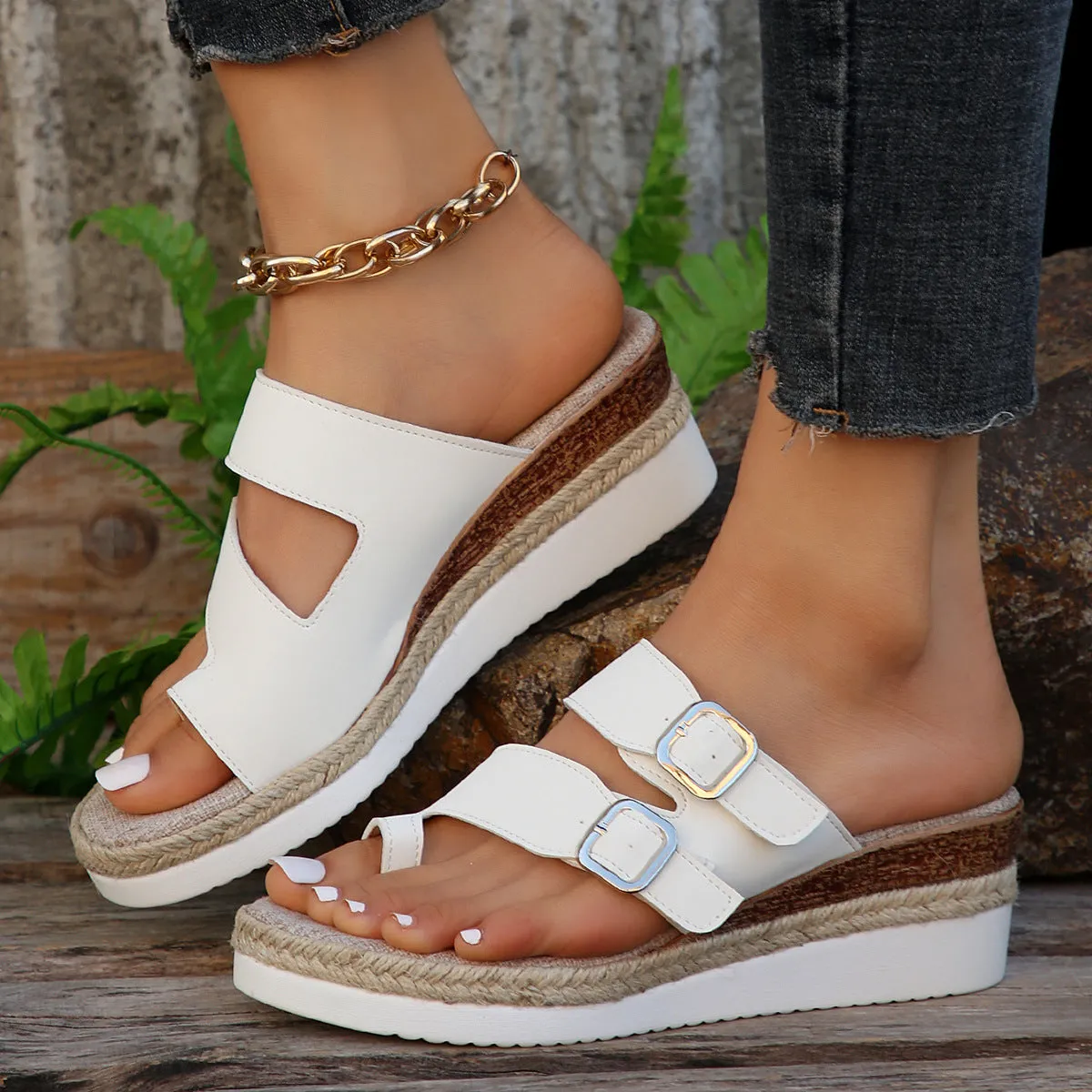 Double Buckle PU Leather Sandals sold by Charming Charlie product image thumbnail 2