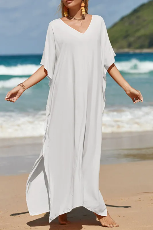 Slit V-Neck Half Sleeve Cover-Up sold by Charming Charlie