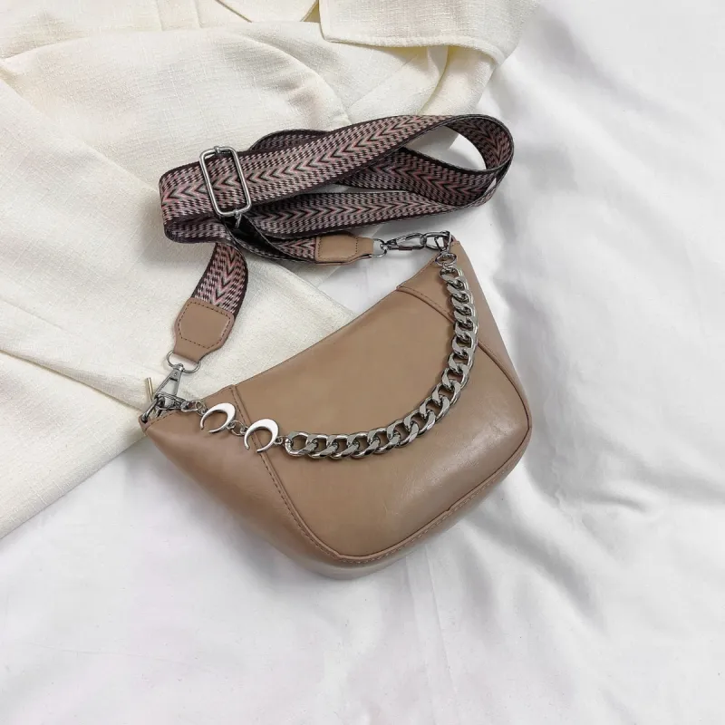PU Leather Chain Trim Crossbody Bag sold by Charming Charlie