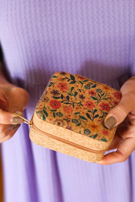 Floral & Cork Travel Jewelry Box sold by Charming Charlie