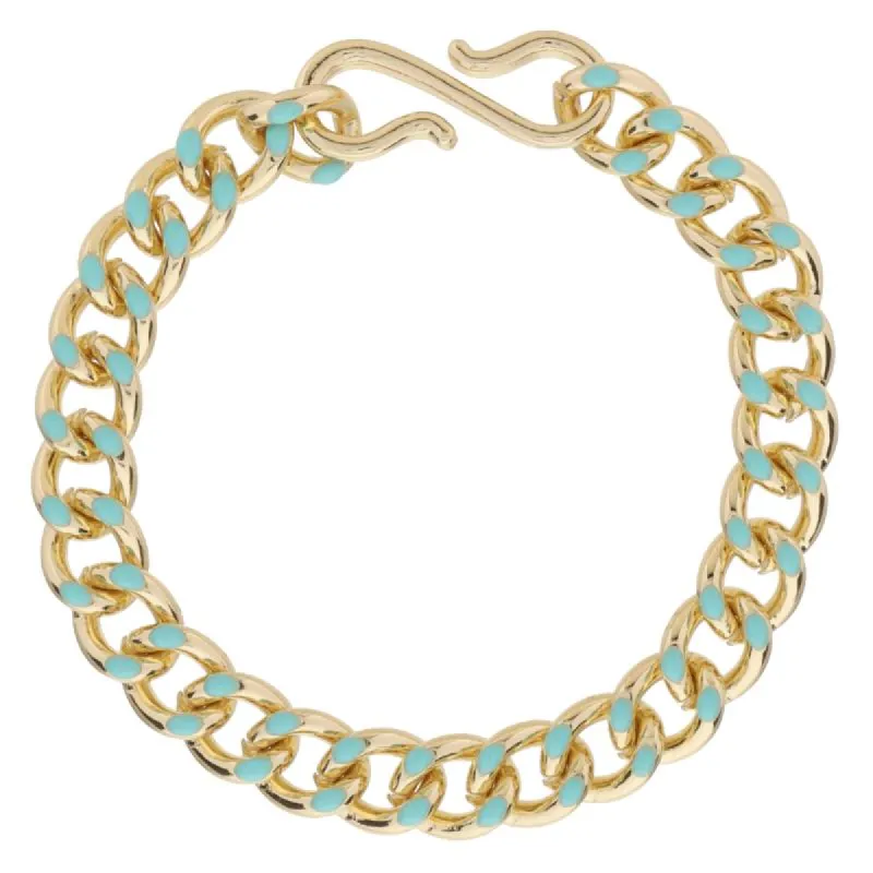 Mint Enamel Curb Chain Bracelet, S-Hook Closure sold by Charming Charlie