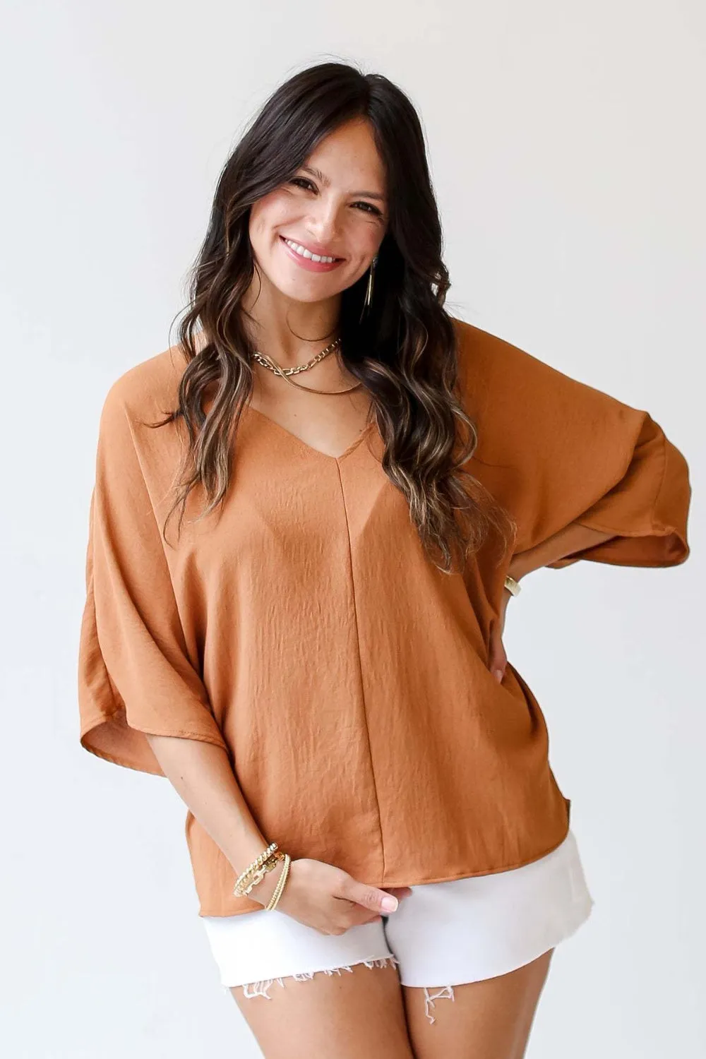 V-Neck Half Sleeve Blouse sold by Charming Charlie product image thumbnail 4
