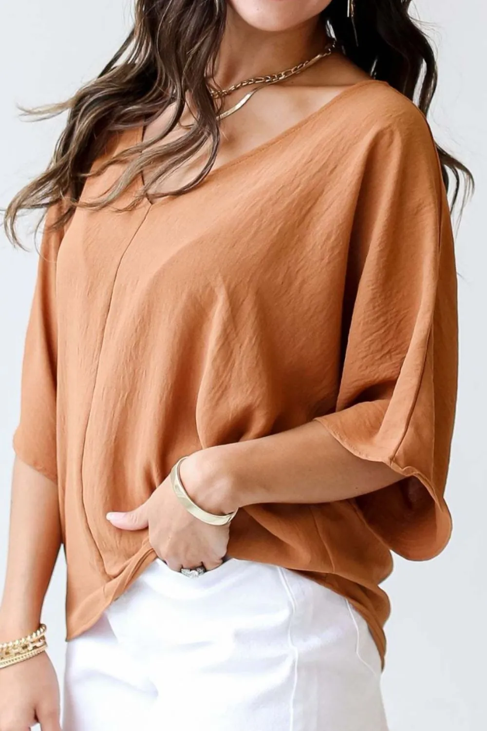 V-Neck Half Sleeve Blouse sold by Charming Charlie product image thumbnail 3
