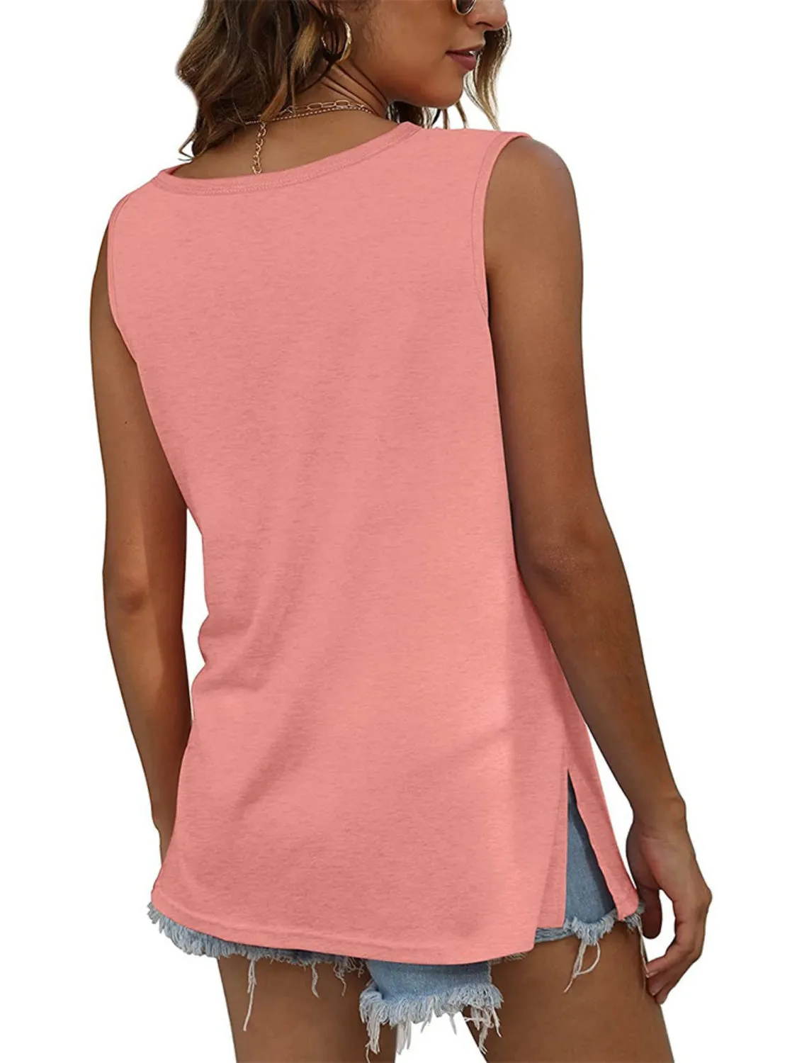 Full Size Quarter Snap V-Neck Wide Strap Tank sold by Charming Charlie product image thumbnail 2