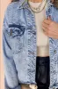 Pocketed Button Up Dropped Shoulder Denim Jacket sold by Charming Charlie