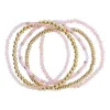 Set of 5 Coordinating Light Pink, Rose, Gold Beaded Bracelets, 8" Around sold by Charming Charlie