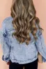 Pocketed Button Up Dropped Shoulder Denim Jacket sold by Charming Charlie