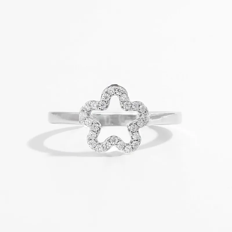 925 Sterling Silver Inlaid Zircon Ring sold by Charming Charlie