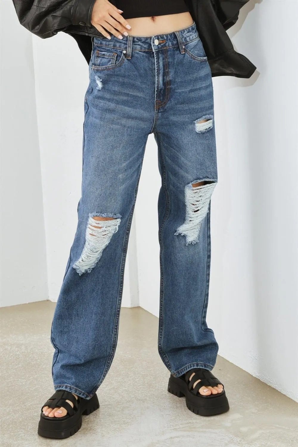 HAMMER COLLECTION Distressed High Waist Jeans sold by Charming Charlie