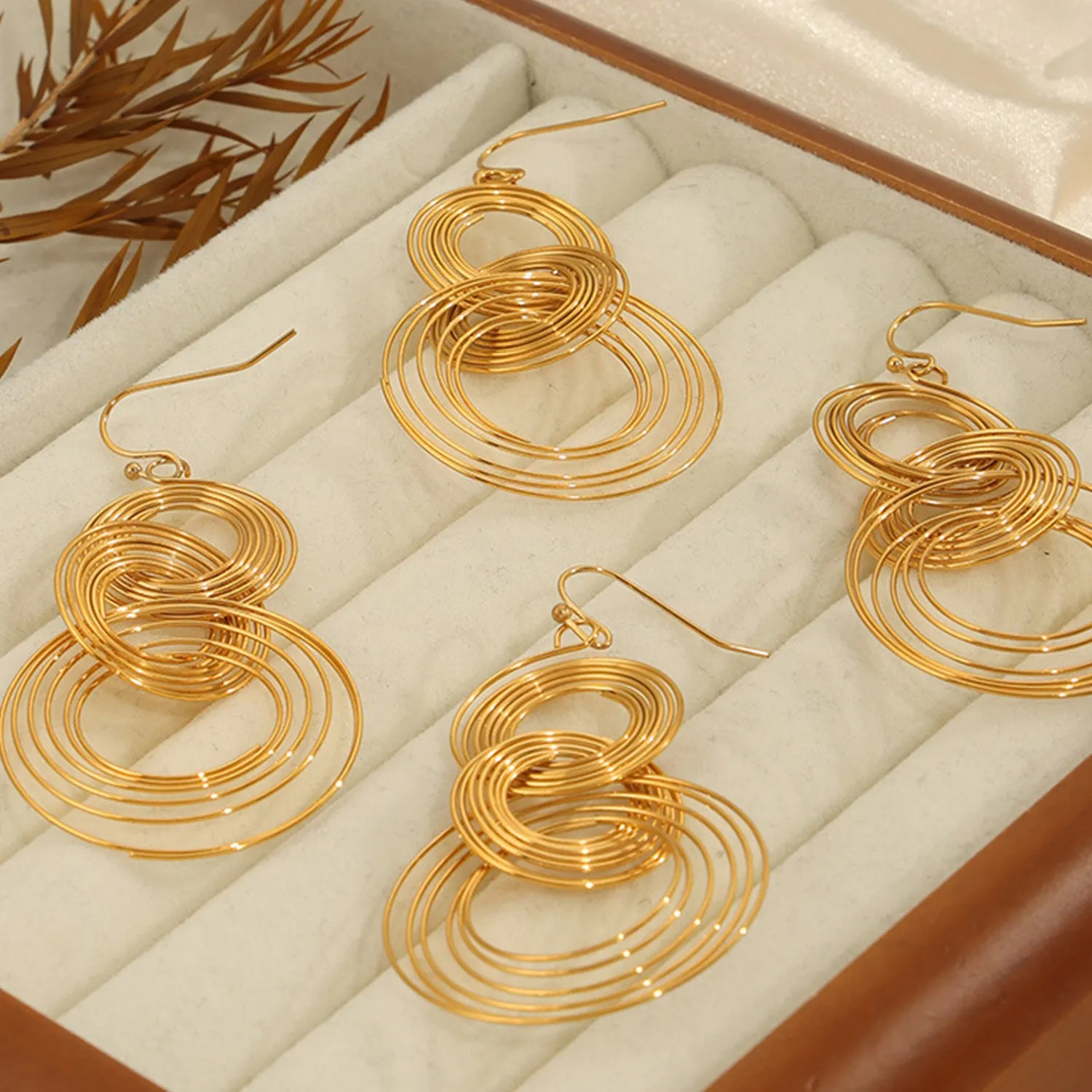 Titanium Steel Multi-Layered Round Shape Earrings sold by Charming Charlie product image thumbnail 4