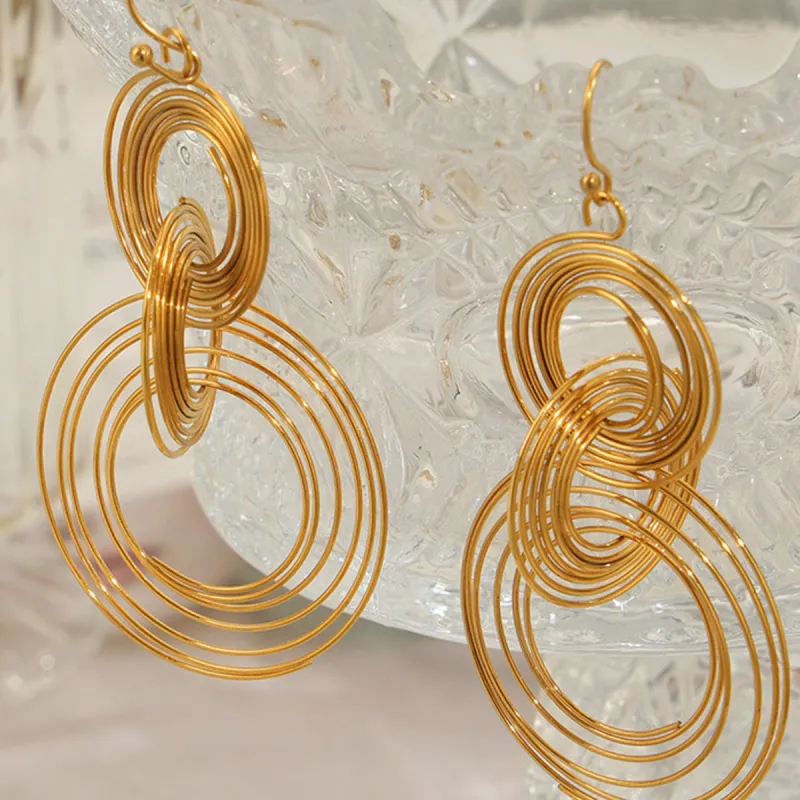 Titanium Steel Multi-Layered Round Shape Earrings sold by Charming Charlie