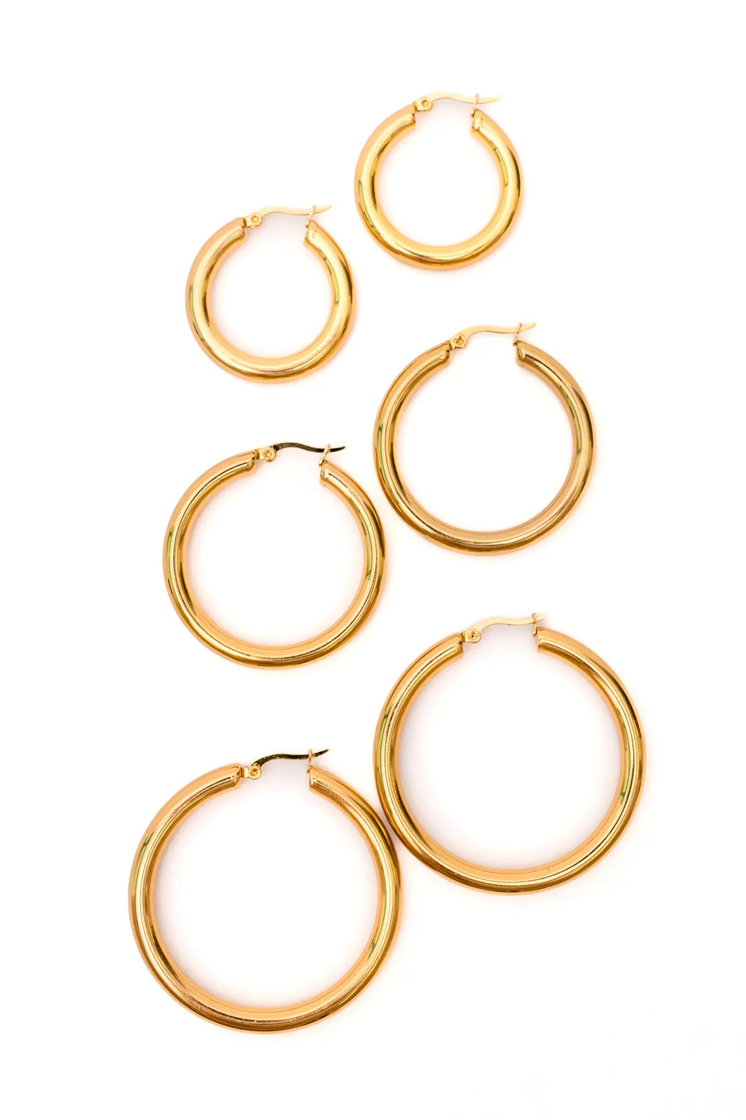 Day to Day Hoop Earrings Set in Gold sold by Charming Charlie product image thumbnail 4
