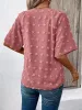 Swiss Dot Notched Half Sleeve Blouse sold by Charming Charlie