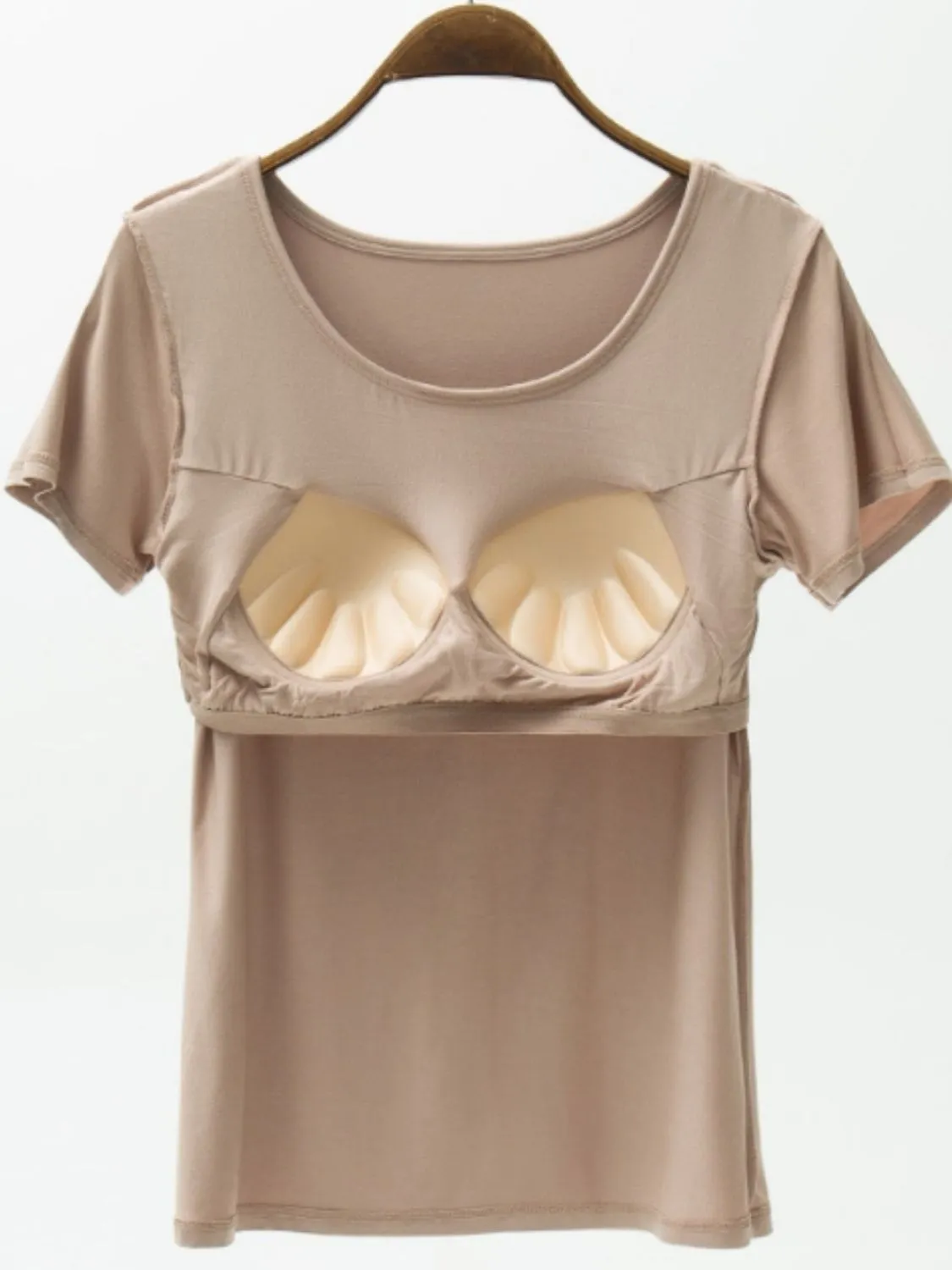 Round Neck Modal T-Shirt with Bra sold by Charming Charlie product image thumbnail 4