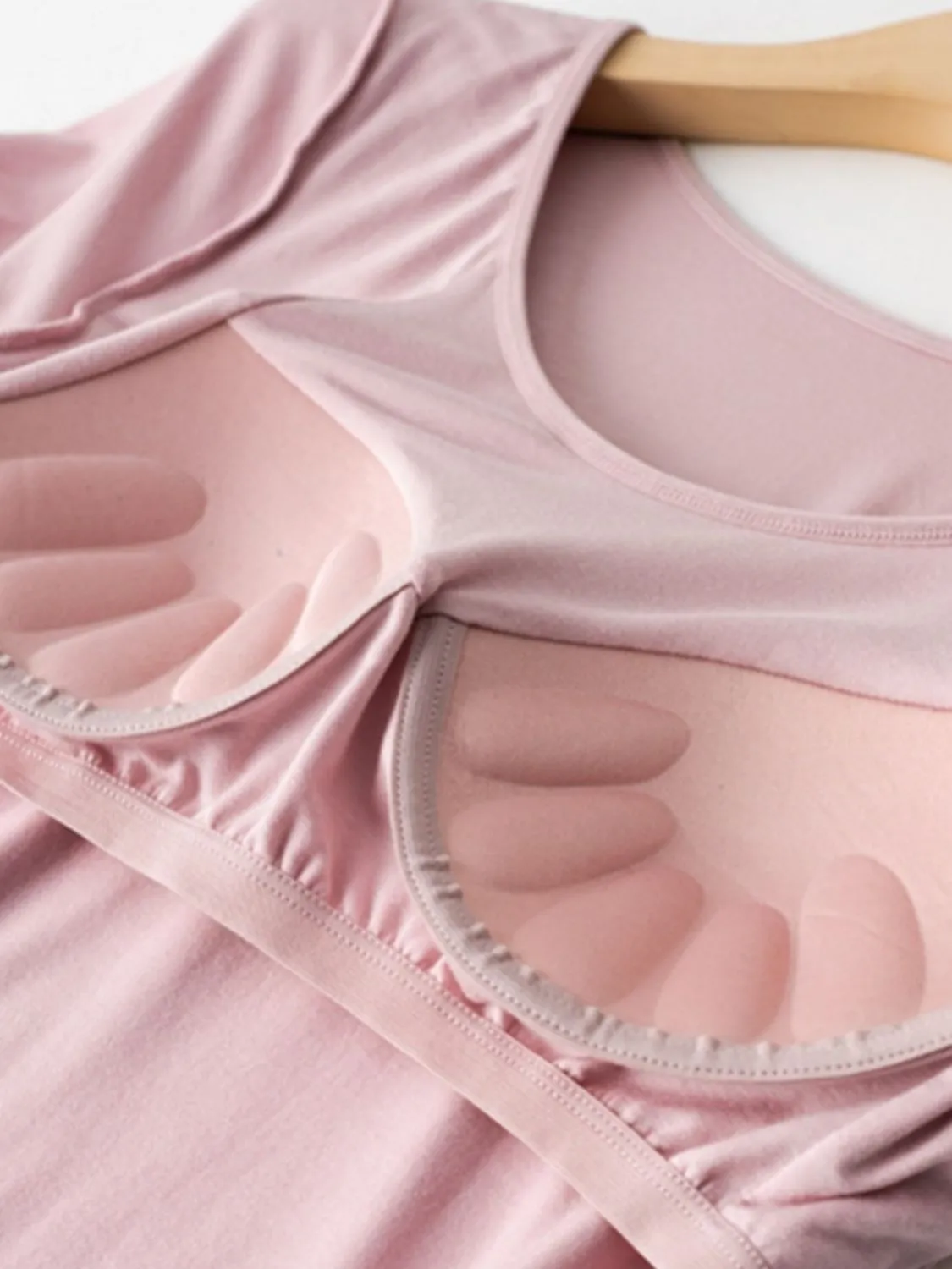 Round Neck Modal T-Shirt with Bra sold by Charming Charlie product image thumbnail 2