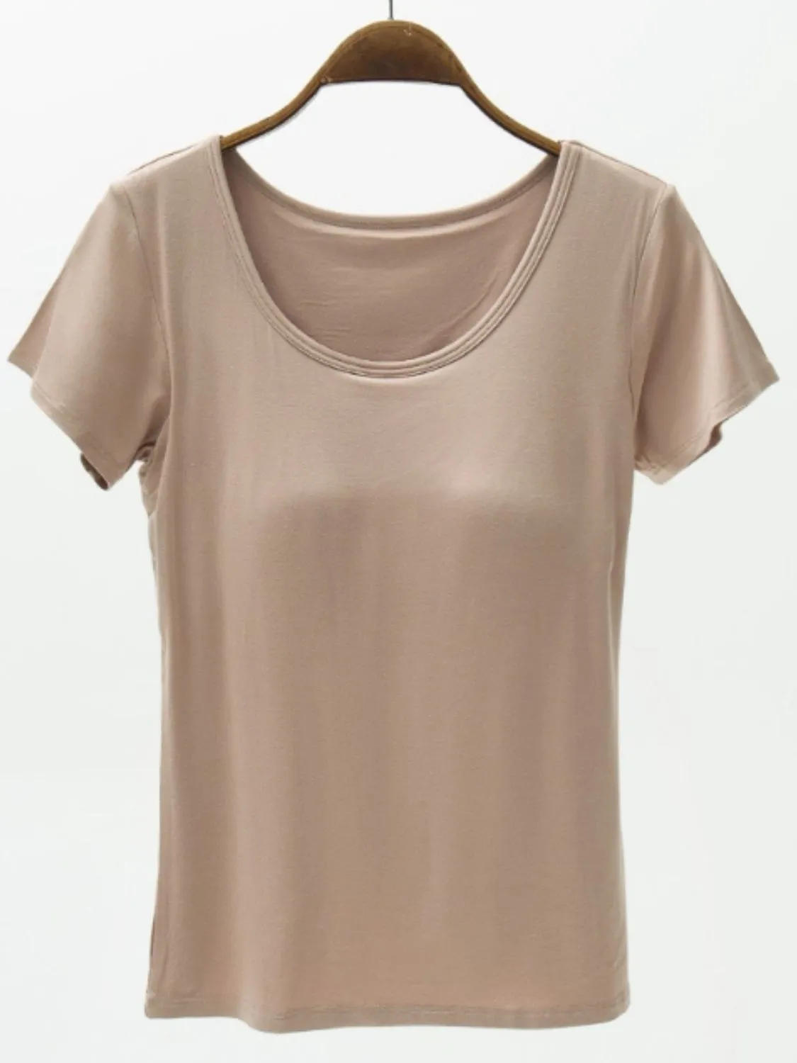 Round Neck Modal T-Shirt with Bra sold by Charming Charlie product image thumbnail 3