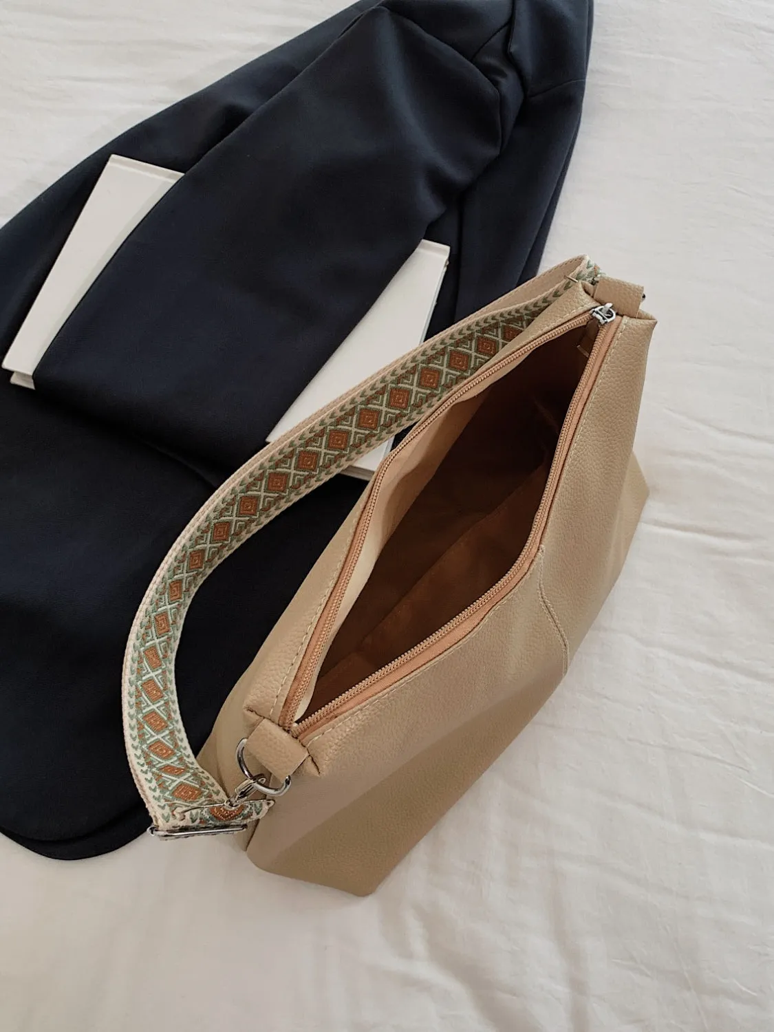 PU Leather Geometric Pattern Strap Shoulder Bag sold by Charming Charlie product image thumbnail 4