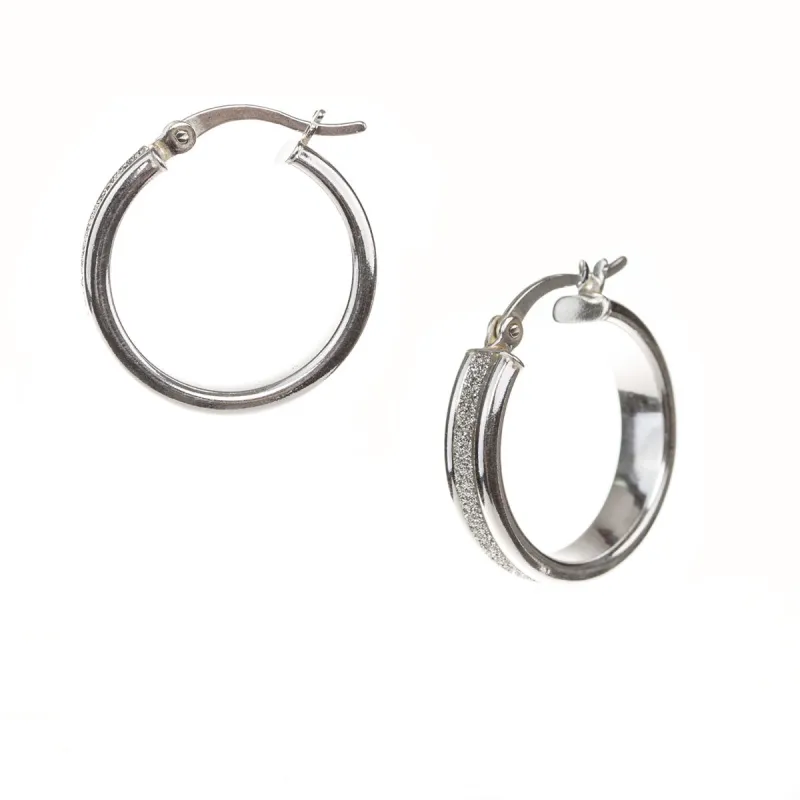 GL Creations- Sterling Silver 20mm Stardust Hoop Earrings sold by Charming Charlie