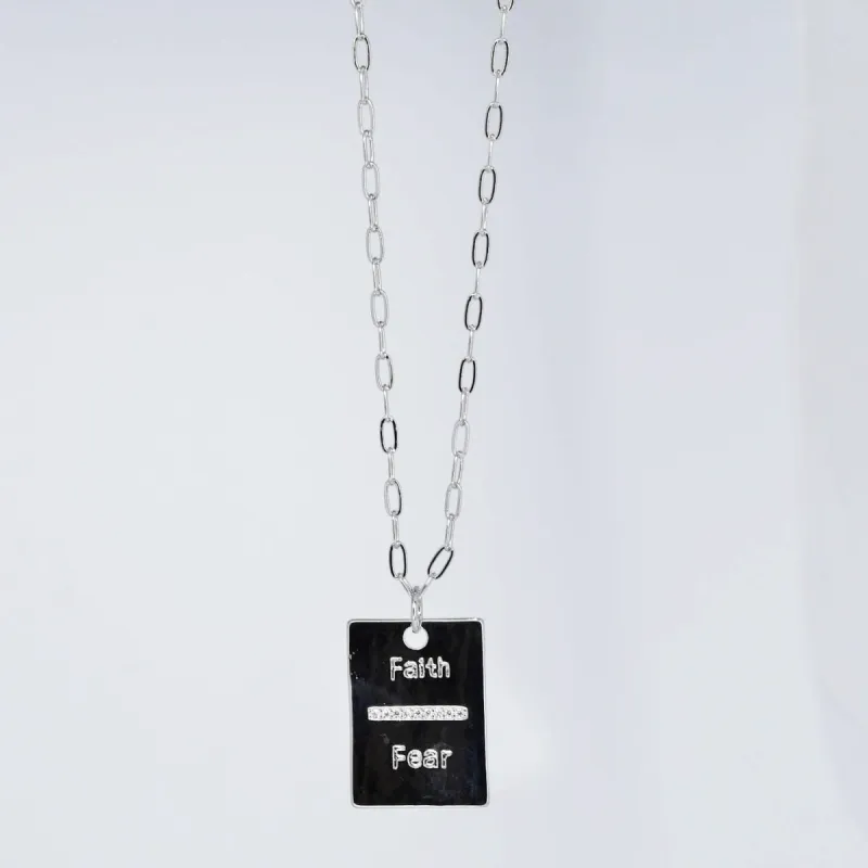 Faith Over Fear Silver Necklace sold by Charming Charlie