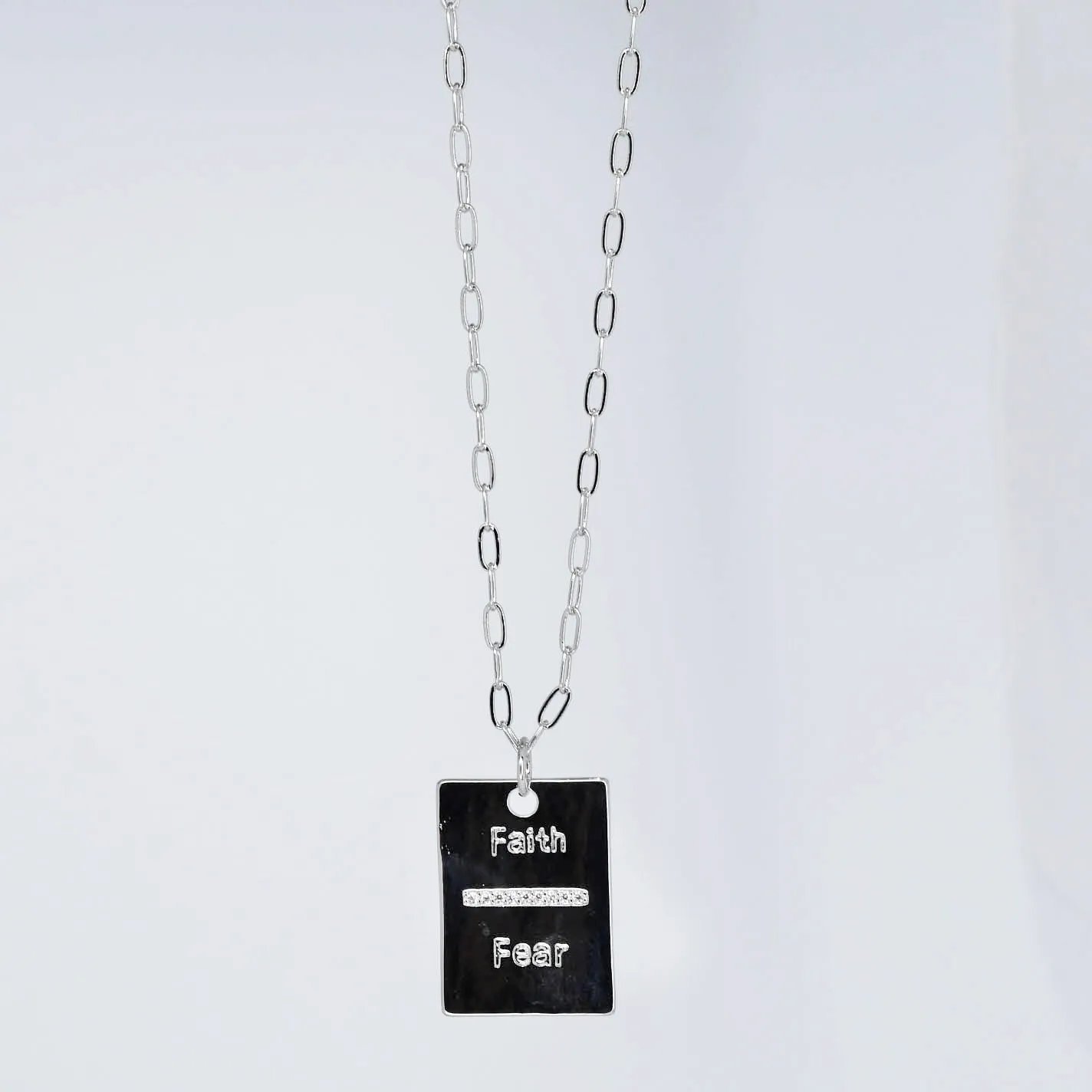 Faith Over Fear Silver Necklace sold by Charming Charlie