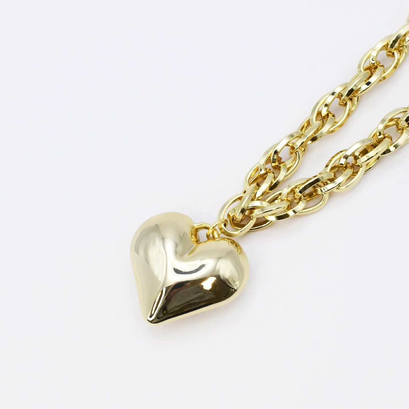 Chunky Chain Puffy Heart Necklace J18 sold by Charming Charlie product image thumbnail 3