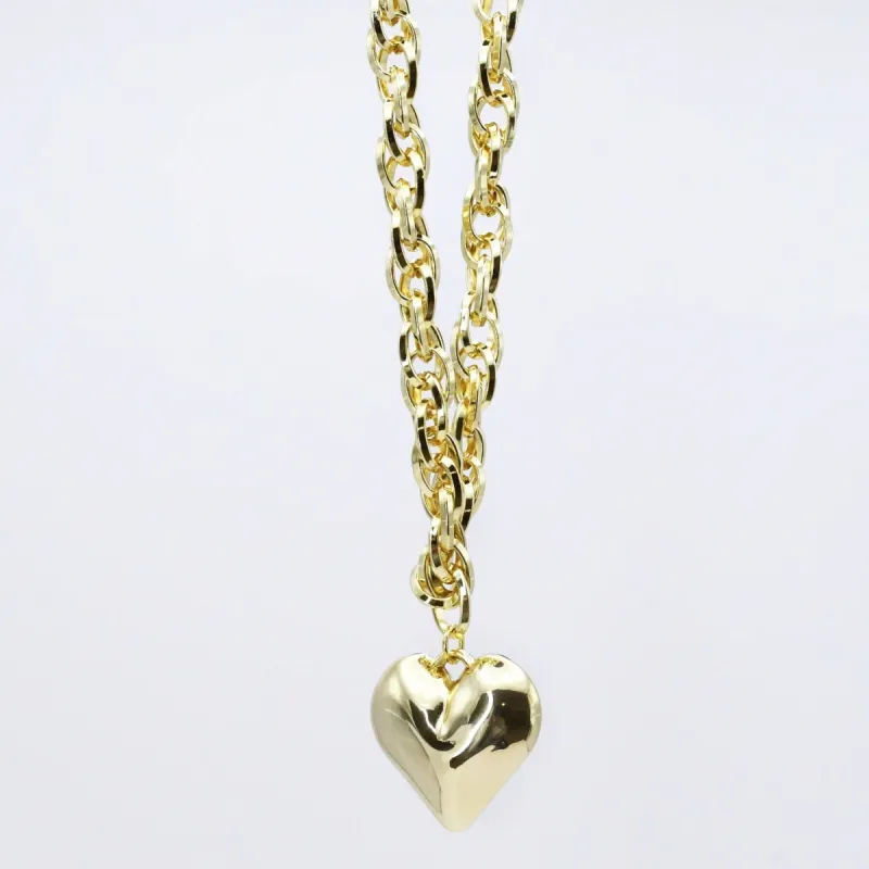 Chunky Chain Puffy Heart Necklace J18 sold by Charming Charlie