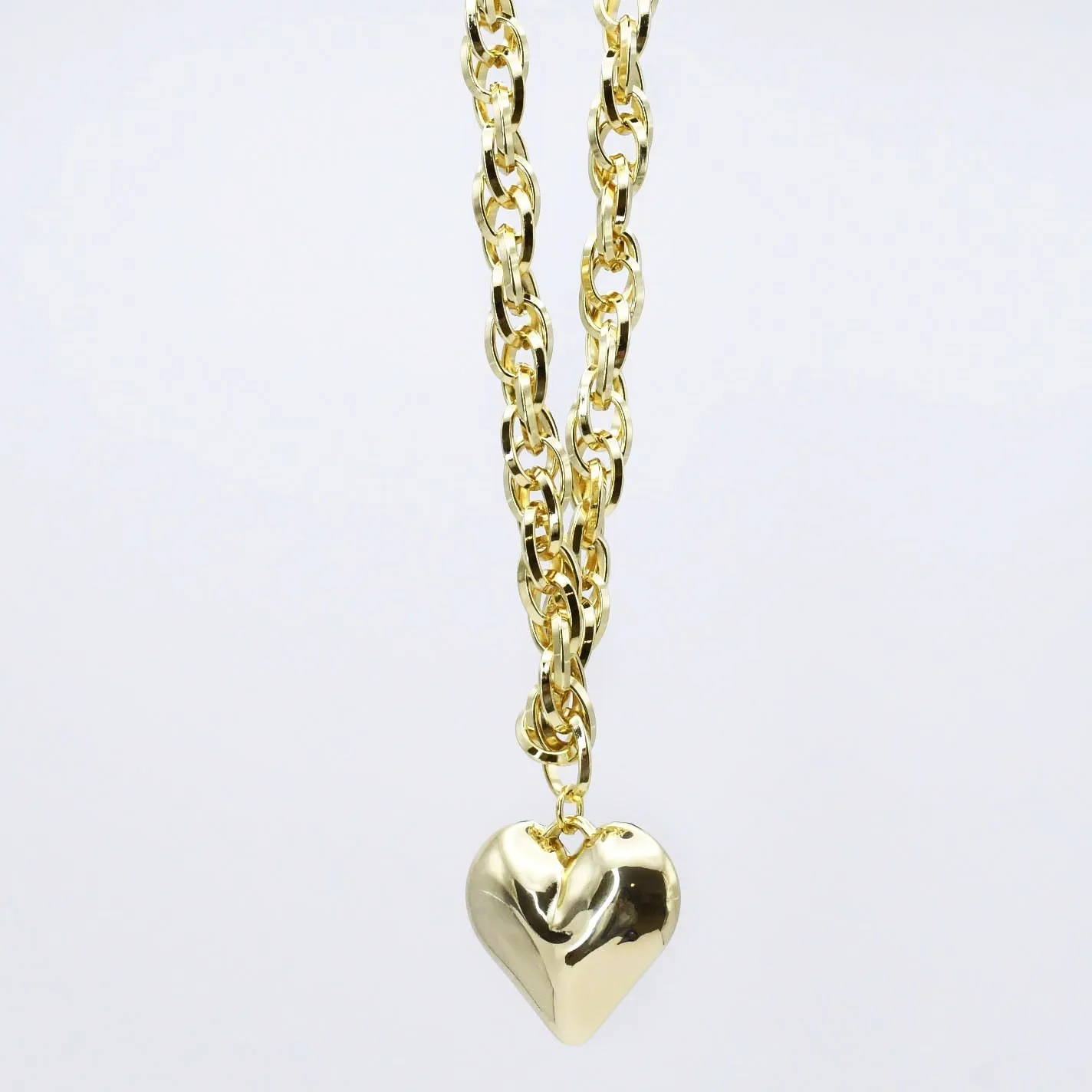 Chunky Chain Puffy Heart Necklace J18 sold by Charming Charlie
