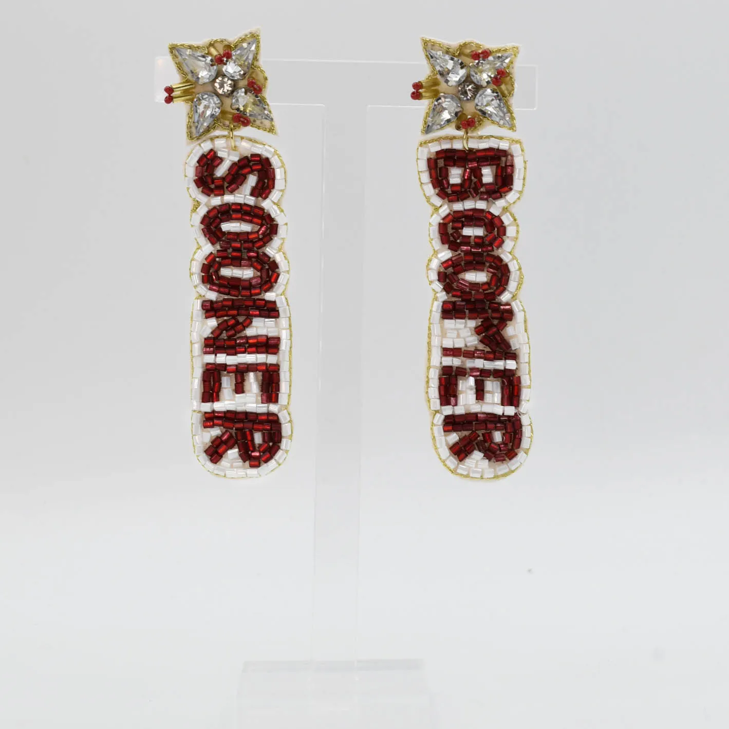 Boomer Sooner Beaded/Jeweled Earrings T24 sold by Charming Charlie product image thumbnail 2