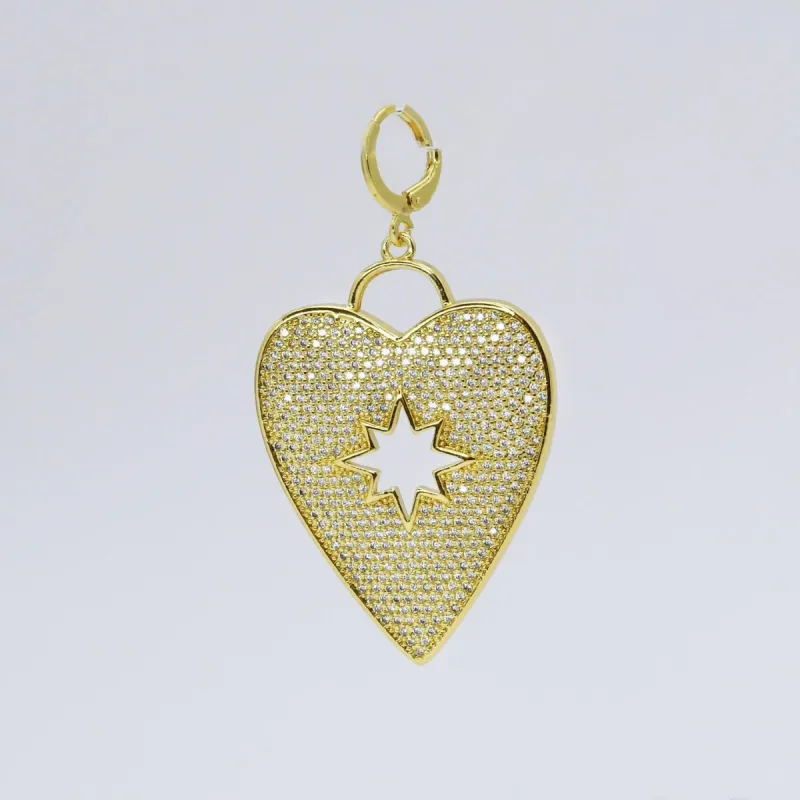 Gold Pave Heart with Star Shape CH-72 sold by Charming Charlie